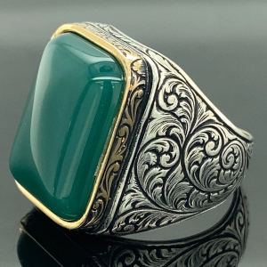 Green Stone Ring For Man